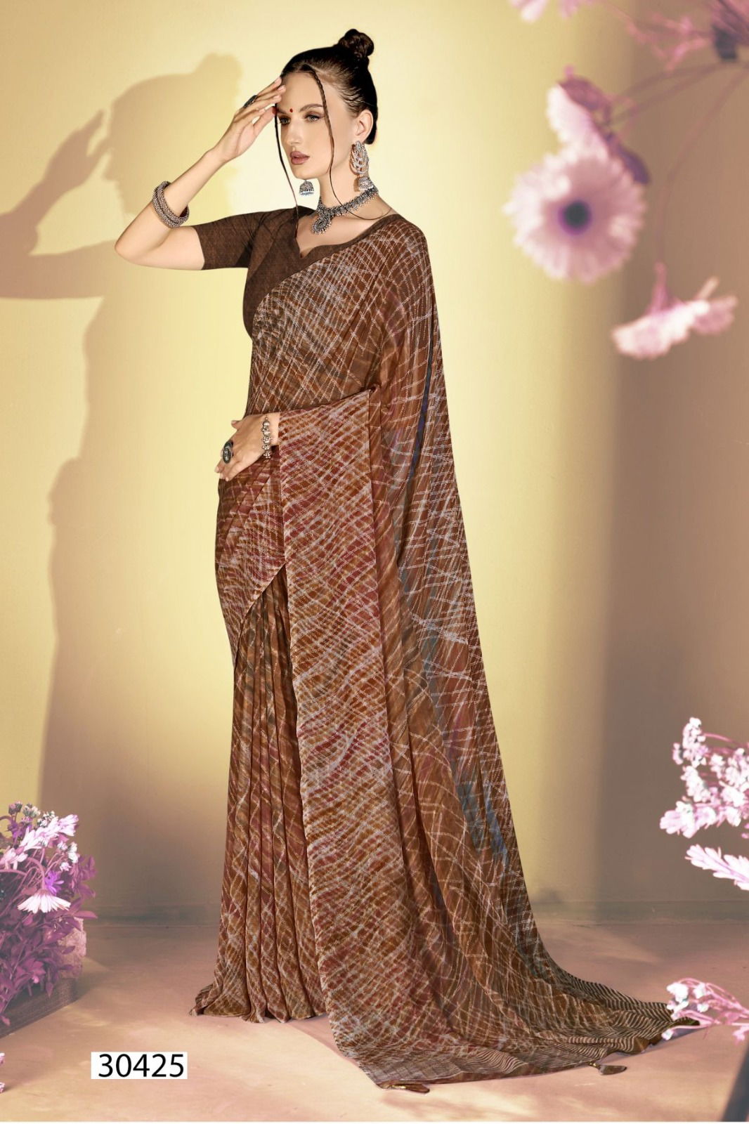 Arnika Vol 8 By Vallabhi Floral Printed Georgette Saree Wholesale Shop In Surat
